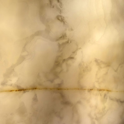 Backlit Snow White onyx slab