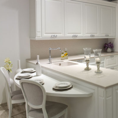 Acrylic solid surface countertop with integrated sink