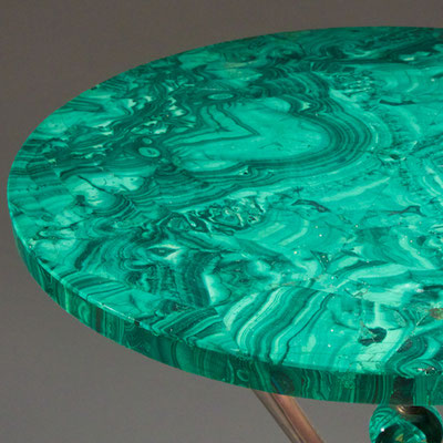Coffee table from green malachite