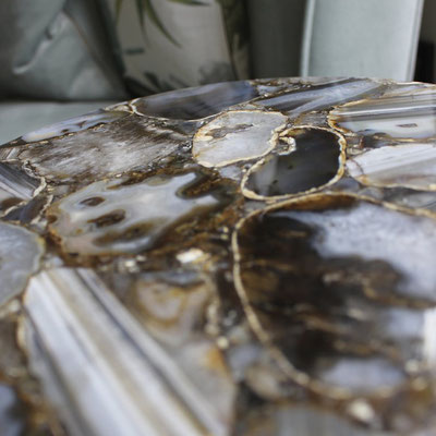 Luxurious coffee table made from precious stone 