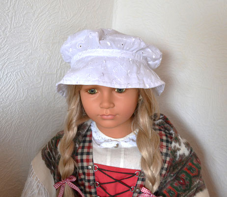 Kindersommerhut weiß aus Stoff
