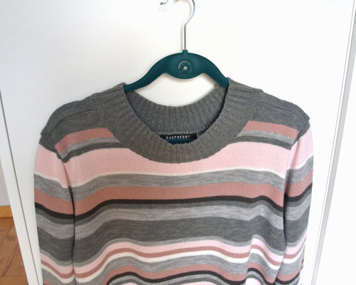 Pullover grau-rosa-weiß