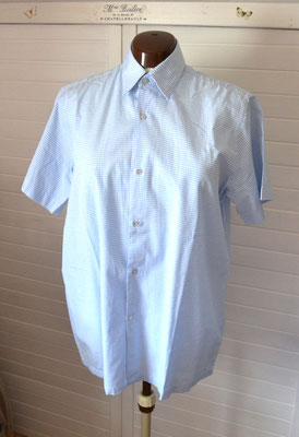 Bluse hellblau-weiß