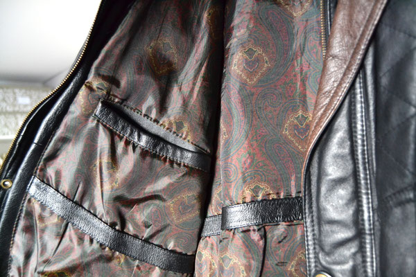 Schwarze Herren Lederjacke aus Nappaleder Gr. 106/54, L 72 cm