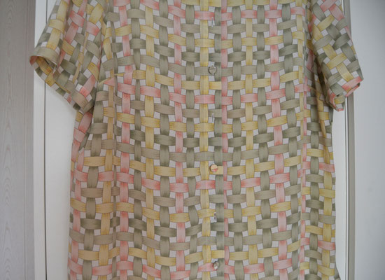 Bluse weiß-grün-gelb-rose