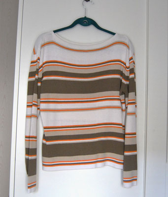 Pullover weiß-beige-orange