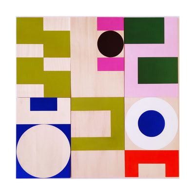 squares&circles n°16, Vinyl auf Holz, 60 x 60 cm