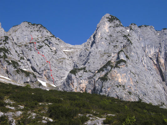 Ungefährer Routenverlauf; Zustieg übr Hochkampschneid
