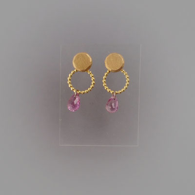 Ohrstecker, rosa Saphire