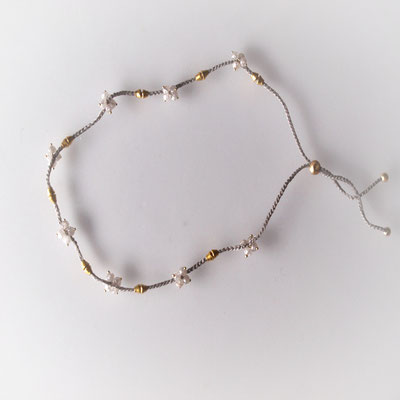Armband, 23kt Gold, graue Diamanten