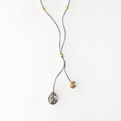 Collier, Diamanttropfen, 750er Gold