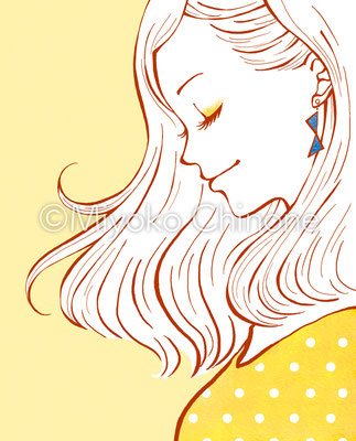 女性の横顔のイラスト