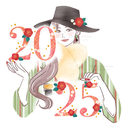 着物を着た女性のイラスト