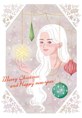 クリスマスの女性のイラスト