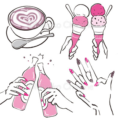 かわいいネイルのイラスト