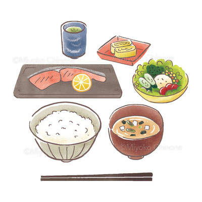健康的な献立のイラスト