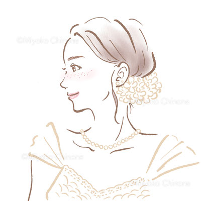 新婦の横顔のイラスト