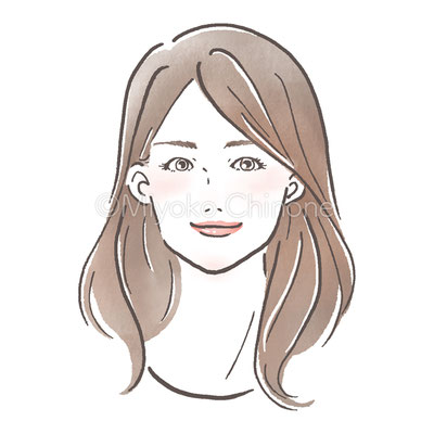 笑顔の女性の顔のイラスト