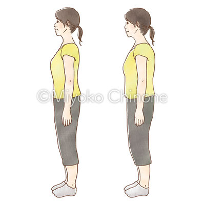 女性の全身横向きのイラスト