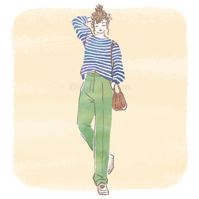 ファッションコーディネートのイラスト