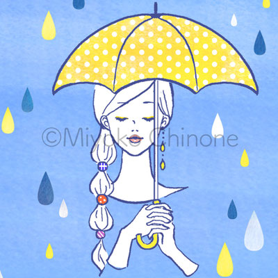傘を指している女性のイラスト