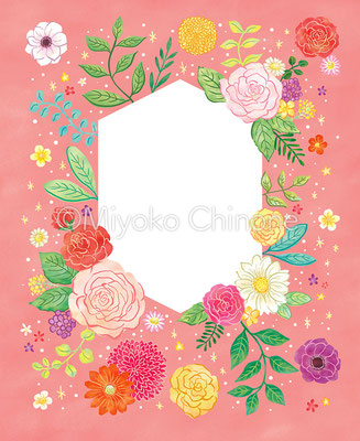 花のフレームイラスト