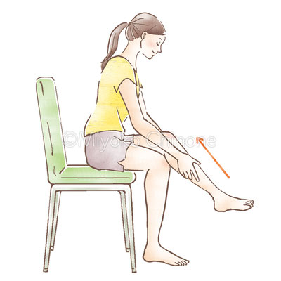 足をマッサージしてる女性のイラスト