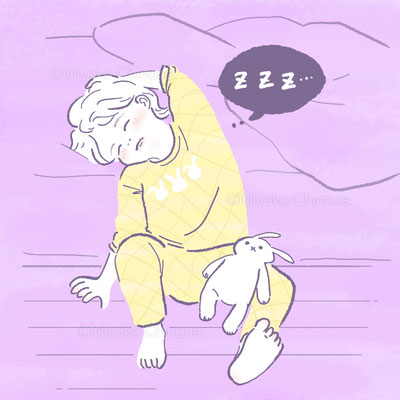 眠っている子供のイラスト