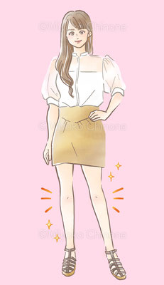 足が綺麗な女性のイラスト