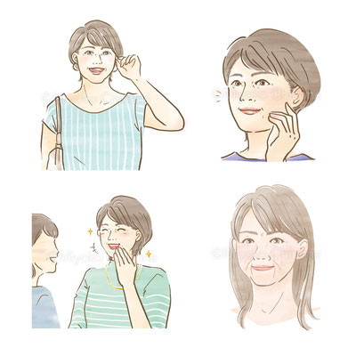 元気なシニア女性のイラスト