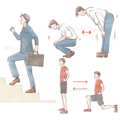 運動をしている男性のイラスト