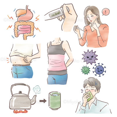 風邪予防の説明イラスト