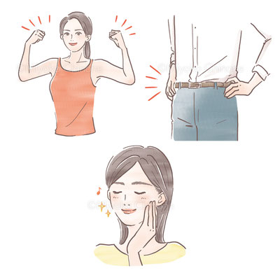 健康に気をつけている男女のイラスト