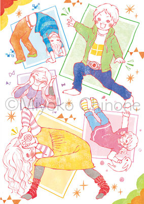 子供達が遊んでいるイラスト