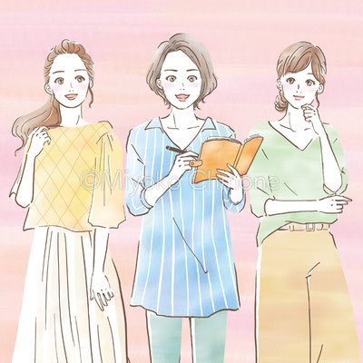 3人の30代女性のイラスト