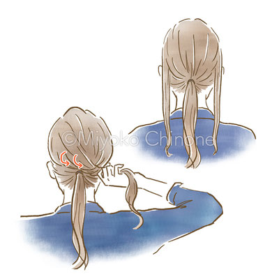 ヘアアレンジの方法のイラスト