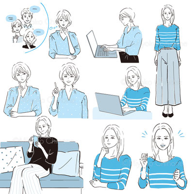 色々な女性のイラスト