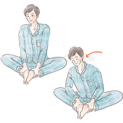 ストレッチをする男性のイラスト