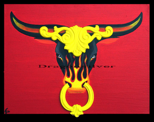 Stier, 30 x 40 cm Acryl auf Leinwand mit Relief