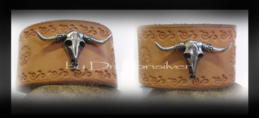 Arm Stulpen Stier, 925er Sterling Silber auf KundenArmband