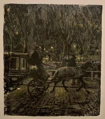Franz Skarbina - Droschke im Regen - 1886