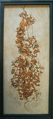 過ぎし日　鳥の子、岩絵具　91×40.5cm　1990年　個人蔵