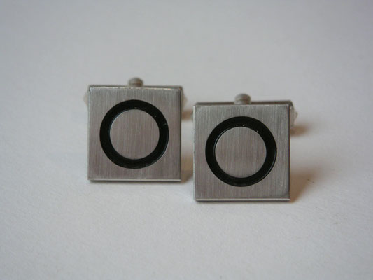 Manschettenknöpfe aus 925er Sterling Silber mit schwarzen Kreis