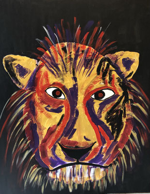 Löwen-Selfie Nr. 5 / Acryl auf Leinwand / 100x100   780.-