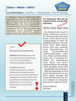 Vielfach falsch verstanden = das Rentenniveau