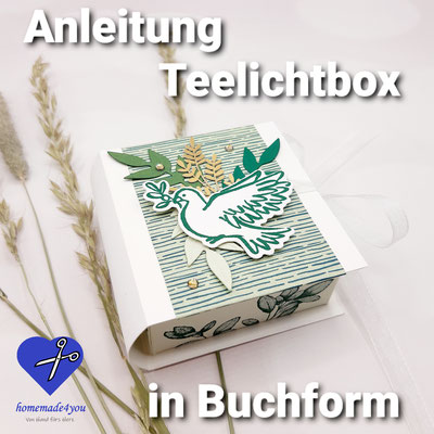 Anleitung Teelichtbox in Buchform Taube Taufe Kommunion Firmung Konfirmation Stampin Up
