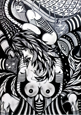 Erotische Fanatsie - Filzstift auf Papier 21x30