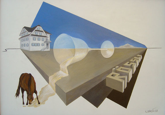 Rössli, zweite Vernissage - Acryl auf Leinwand 50x70 verkauft!