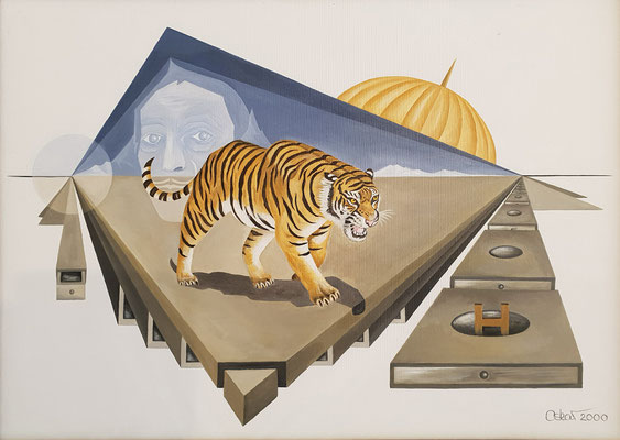 Le Tigre En Moi - Acryl auf Leinwand 50x70 verkauft!