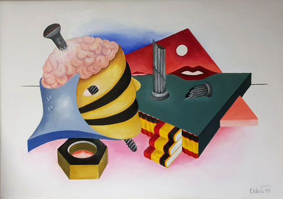 Hirninfarkt oder wenn du plötzlich stumm bist - Acryl auf Leinwand 50x70